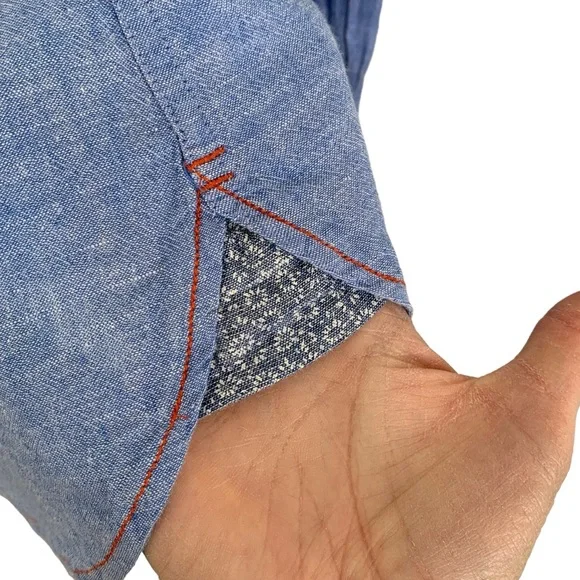 Age of Wisdom Chambray Linen Blend Shirt - Picture 6 of 10